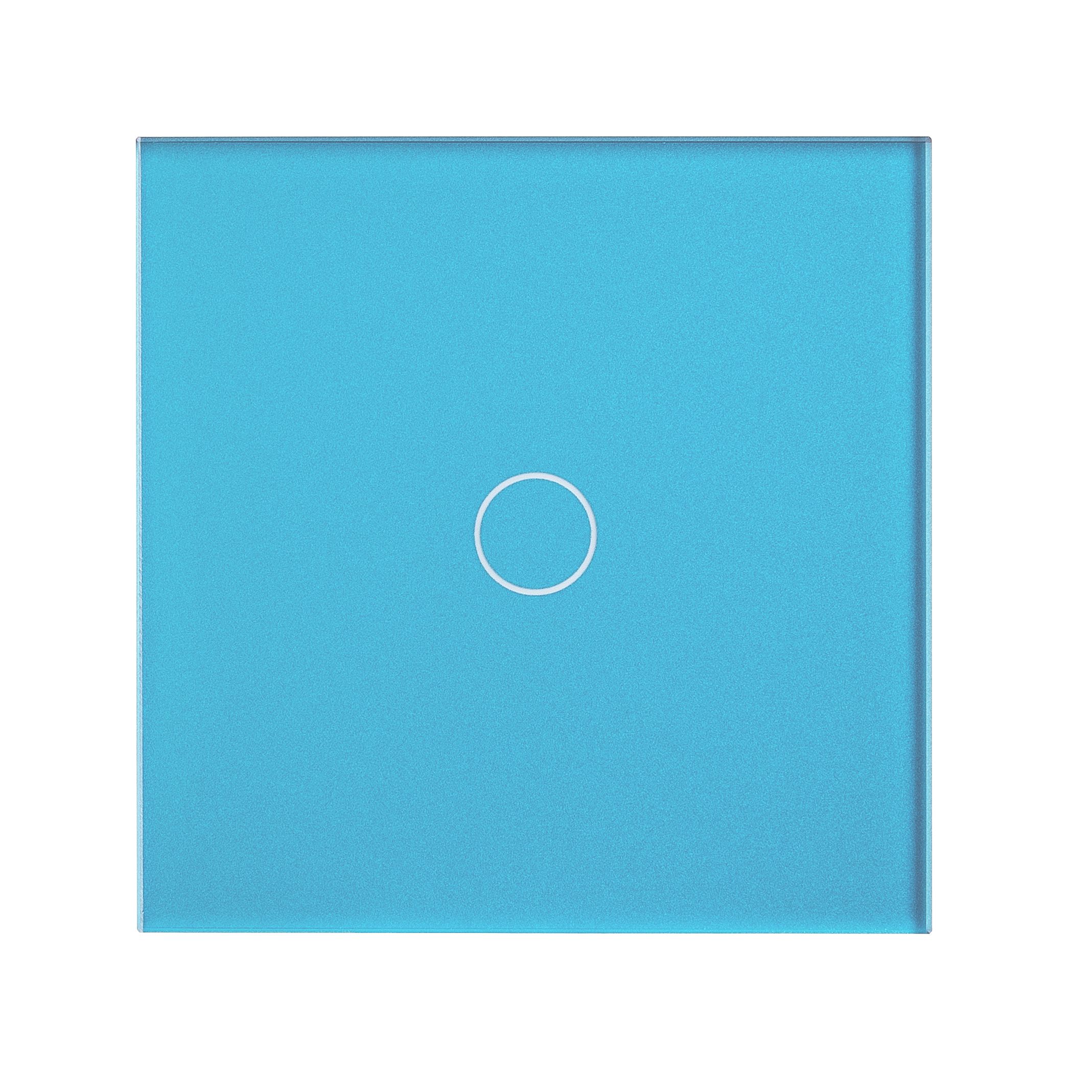 Купить Сенсорный выключатель 1 клавиша 1 пост, (1G) стекло 86х86мм цвет голубой в интернет-магазине Mvava.ru