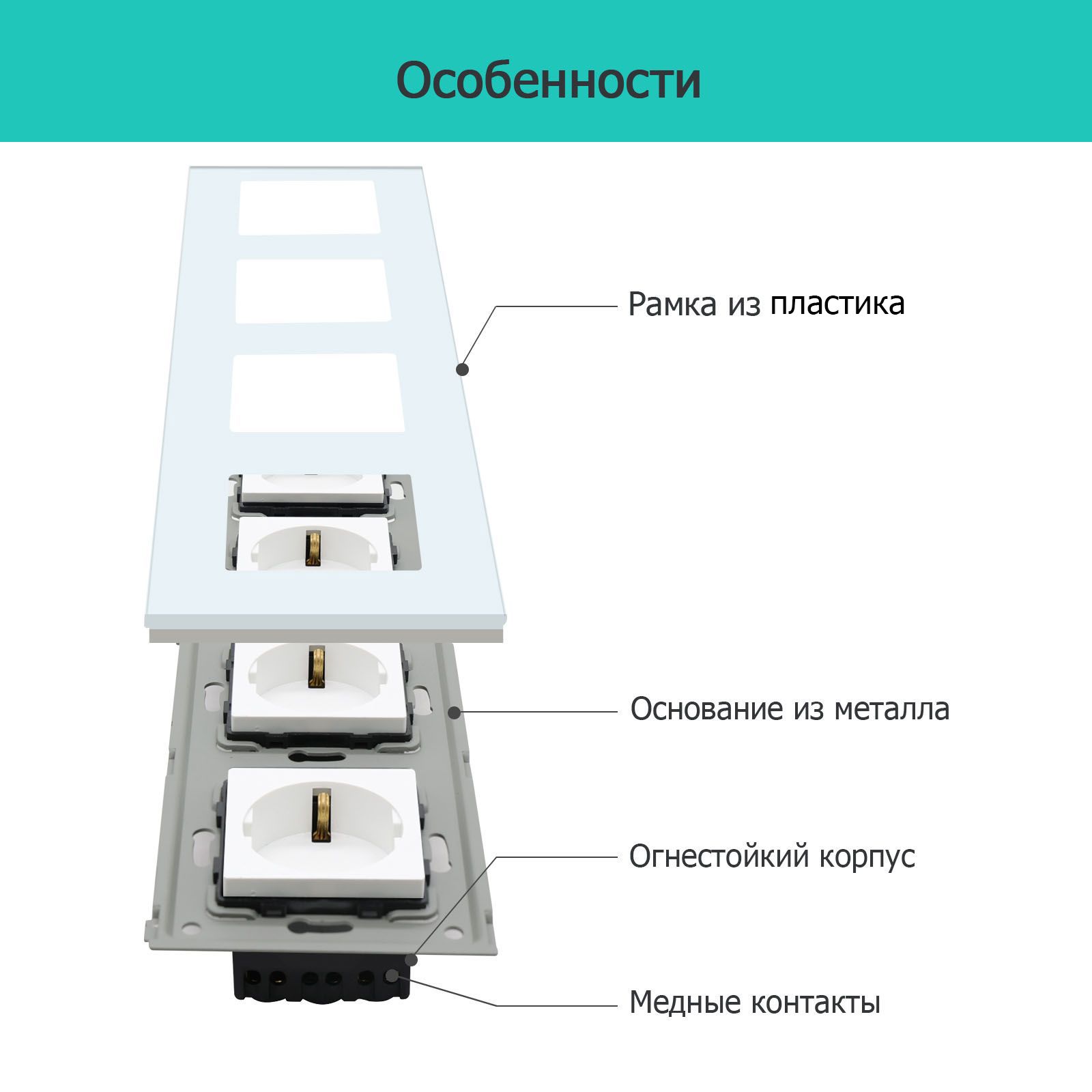 Купить Розетка электрическая 1 пост 16А, рамка86х86мм пластик, цвет золотой в интернет-магазине Mvava.ru