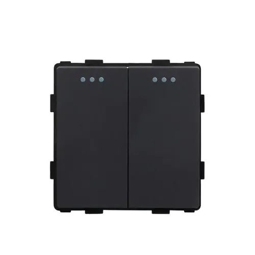 Купить Выключатель перекрестный, 2 клавиши, (без рамки) цвет черный в интернет-магазине Mvava.ru