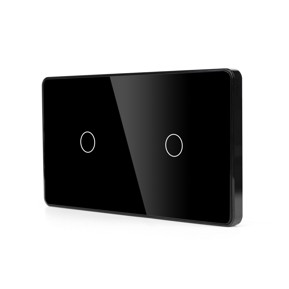 Купить Панель 2 поста (1G+1G) 157*86мм, стекло 2.5D (без выкл.) цвет черный в интернет-магазине Mvava.ru