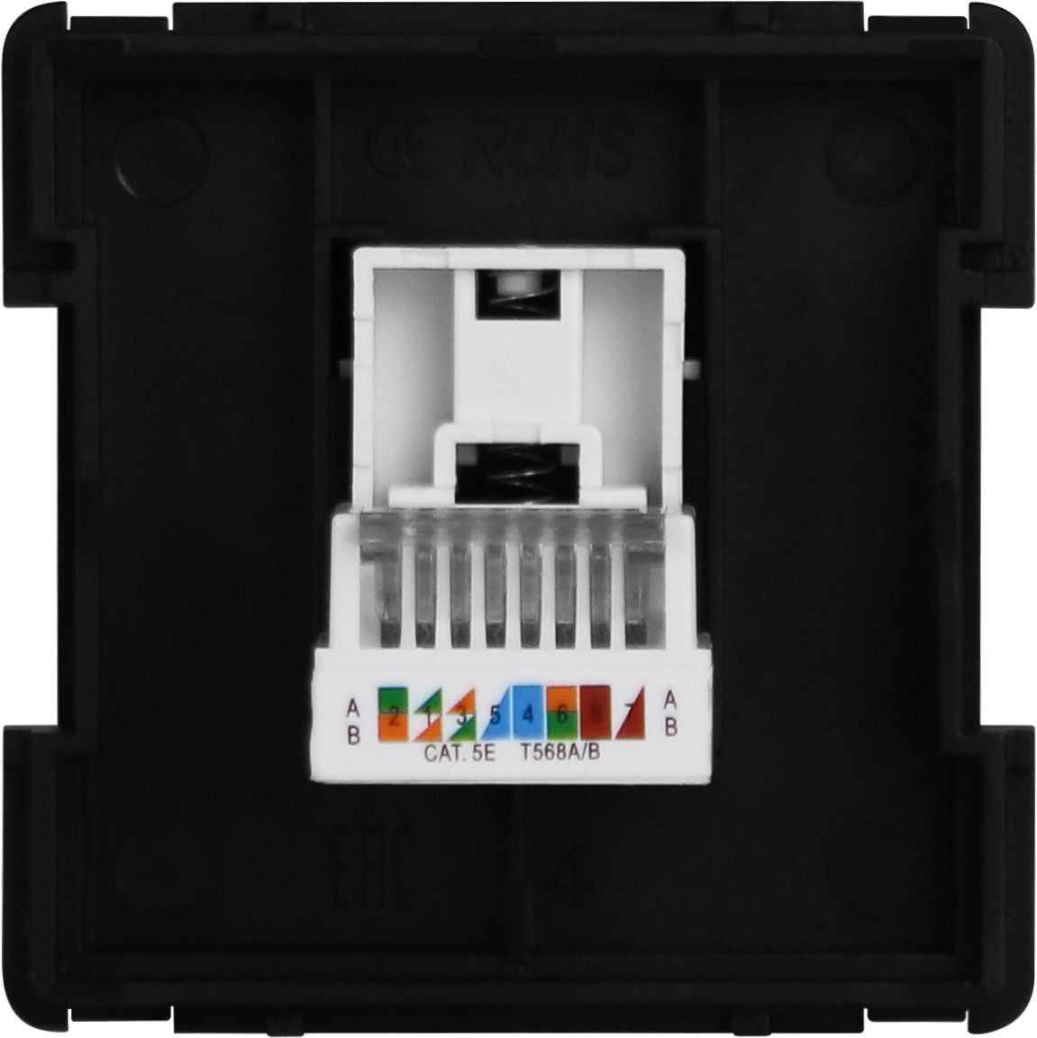 Купить Механизм розетки интернет RJ-45, CAT5e, цвет черный в интернет-магазине Mvava.ru