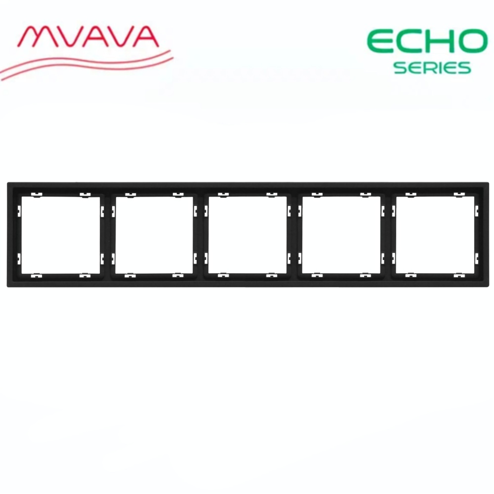Купить Рамка 5 постов 365*81мм, серия echo, цвет черный в интернет-магазине Mvava.ru