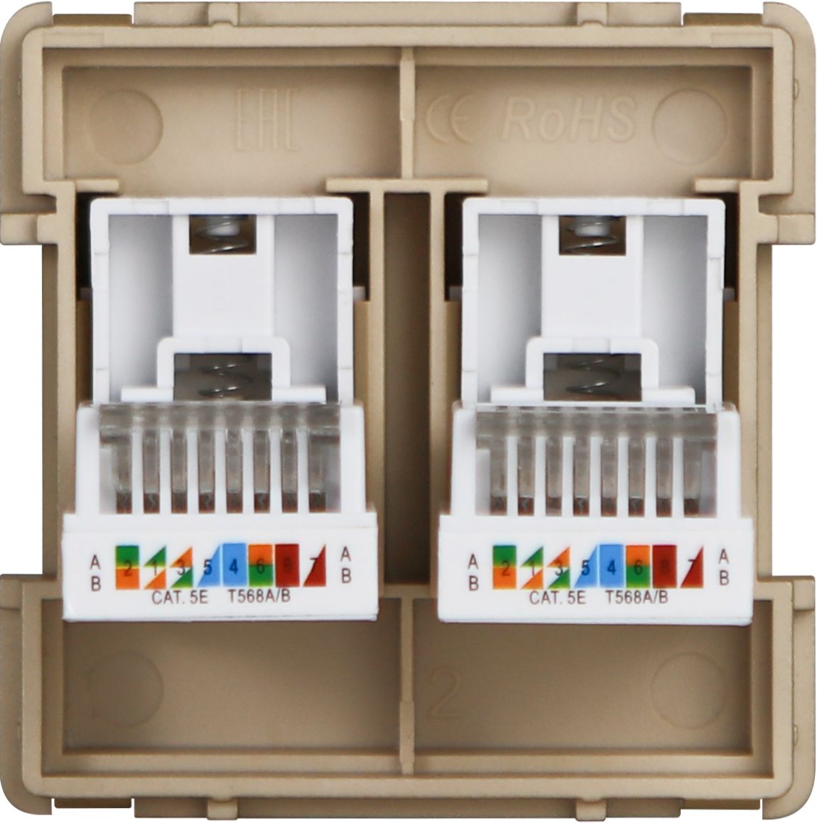 Купить Механизм розетки интернет RJ-45, DualCat6, цвет золотой в интернет-магазине Mvava.ru