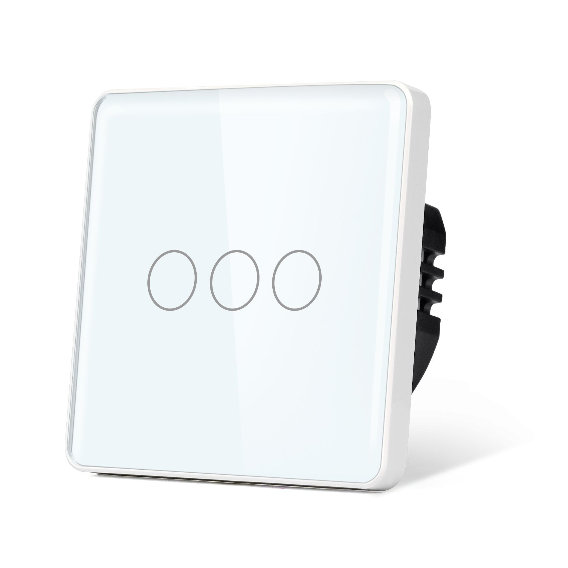 Купить Сенсорный выключатель 3 клавиши 1 пост, (3G) стекло 2.5D 86х86мм цвет белый в интернет-магазине Mvava.ru