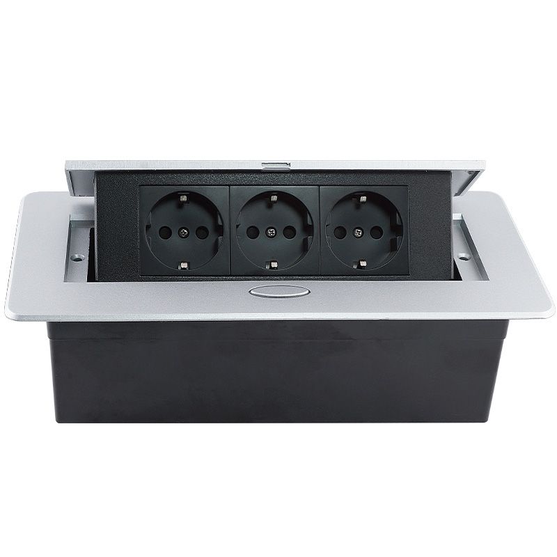 Купить Розетка выдвижная тройная ,корпус алюминий, Silver в интернет-магазине Mvava.ru
