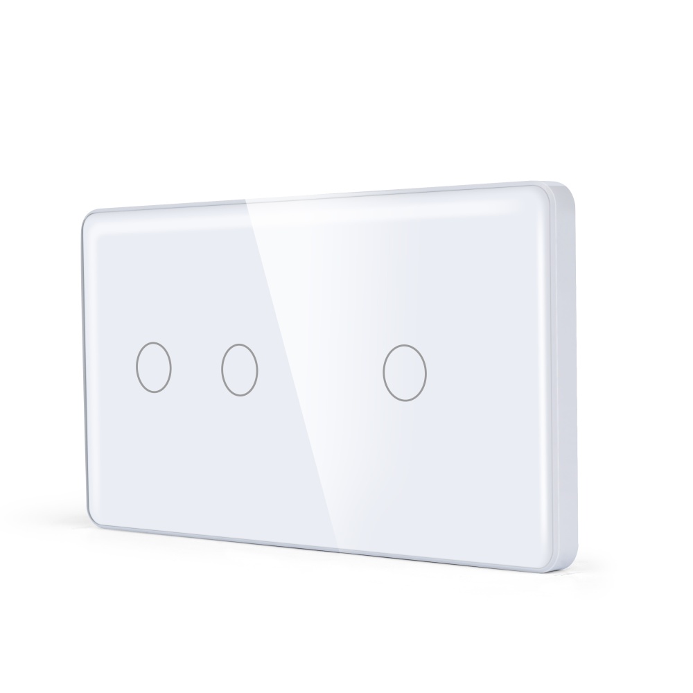 Купить Панель 2 поста (2G+1G) 157*86мм, стекло 2.5D (без выкл.) цвет белый в интернет-магазине Mvava.ru