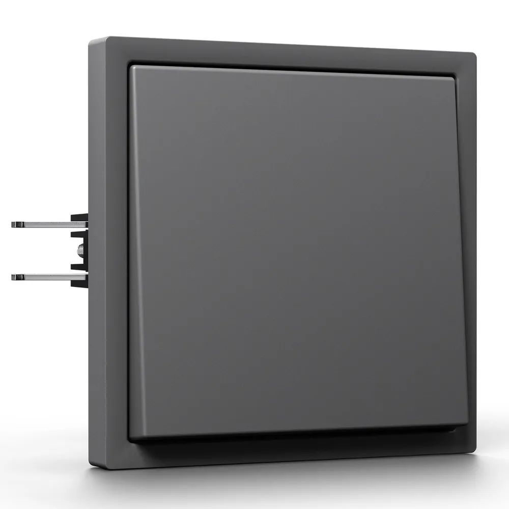 Купить Выключатель echo, 1 клавиша, 1 пост, рамка пластик 81х81мм цвет серый в интернет-магазине Mvava.ru