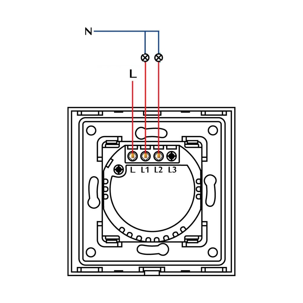 Купить Сенсорный выключатель 2 клавиши 1 пост, (2G) стекло 86х86мм цвет коричневый в интернет-магазине Mvava.ru