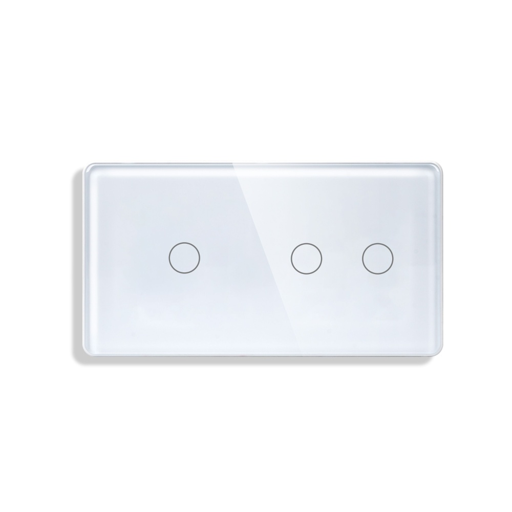 Купить Панель 2 поста (1G+2G) 157*86мм, стекло 2.5D (без выкл.) цвет белый в интернет-магазине Mvava.ru