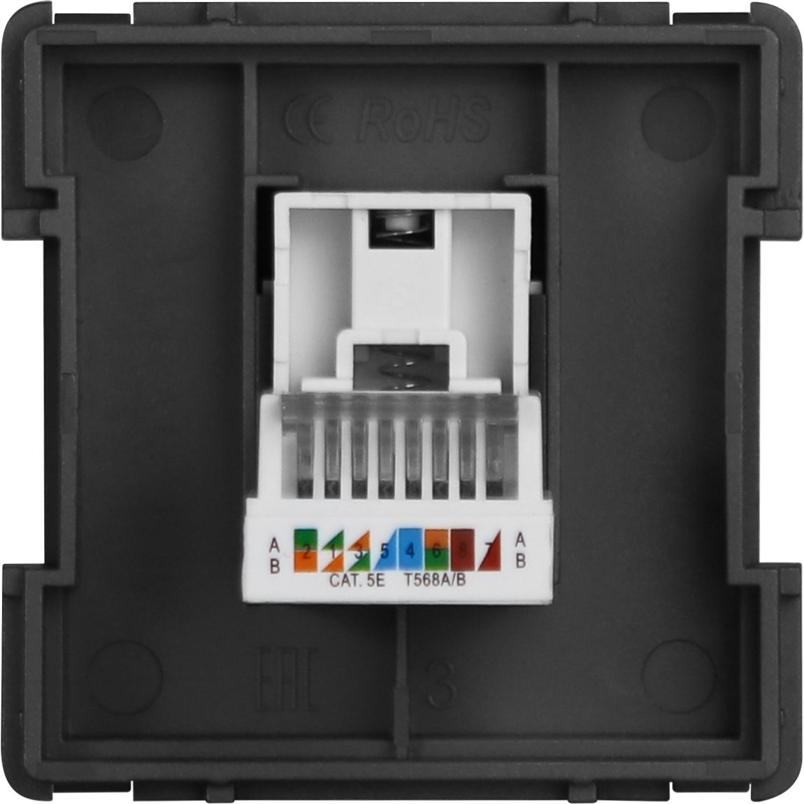 Купить Механизм розетки интернет RJ-45, CAT5e, цвет серый в интернет-магазине Mvava.ru