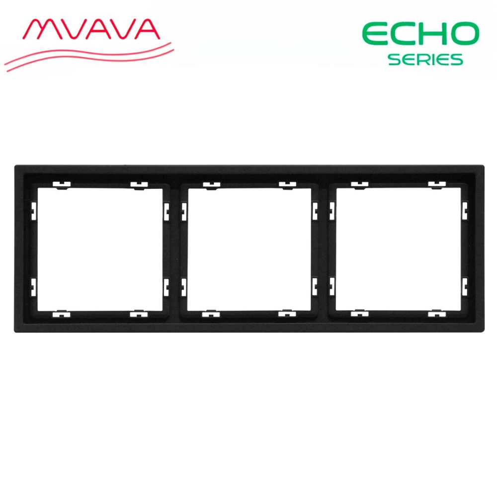Купить Рамка 3 поста 223*81мм, серия echo, цвет черный в интернет-магазине Mvava.ru