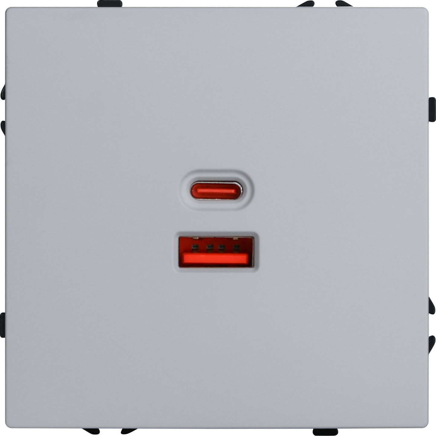 Розетка echo (без рамки) AC, быстрая зарядка 65W, цвет серебро MVAVA