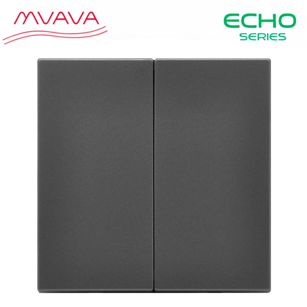 Купить Выключатель echo проходной, 2 клавиши, (без рамки) цвет серый в интернет-магазине Mvava.ru