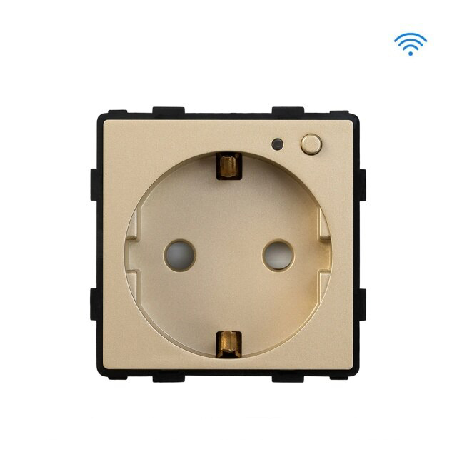 Купить Механизм розетки Wi-Fi, с мониторингом потребления, (без рамки) цвет золотой в интернет-магазине Mvava.ru