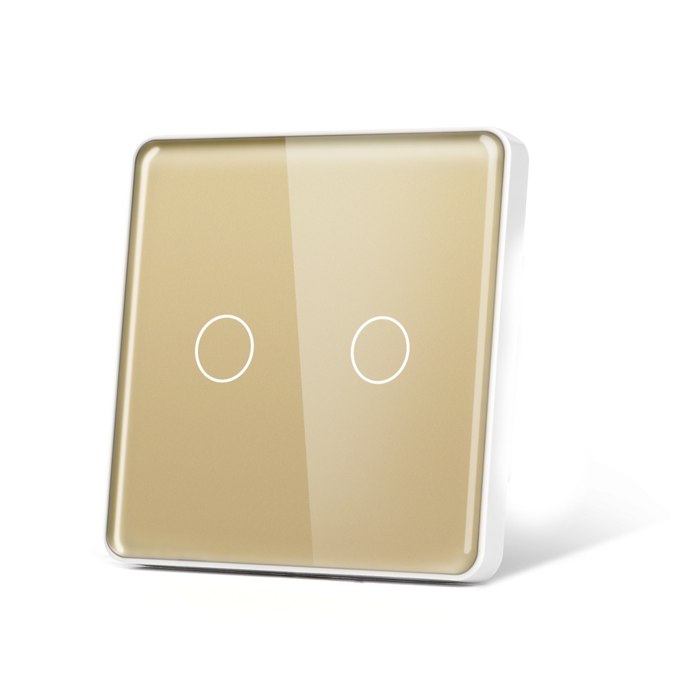 Купить Панель 1 пост (2G) 86*86мм, стекло 2.5D (без выкл.) цвет золотой в интернет-магазине Mvava.ru