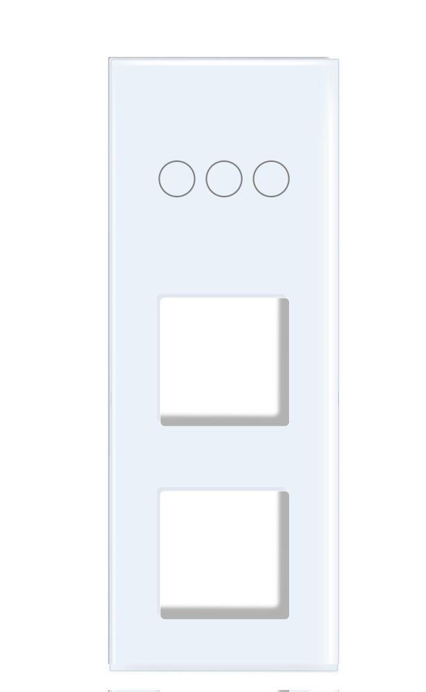 Купить Рамка комби вертикальная 3 поста (3G+2F) 228*86мм, стекло, цвет белый в интернет-магазине Mvava.ru