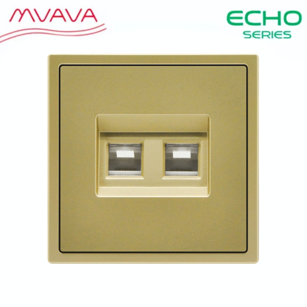 Купить Розетка echo Dual CAT6 (без рамки), цвет золотой в интернет-магазине Mvava.ru
