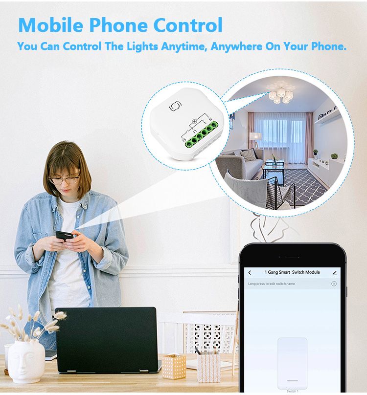 Купить Выключатель реле ZigBee 1 линия в интернет-магазине Mvava.ru