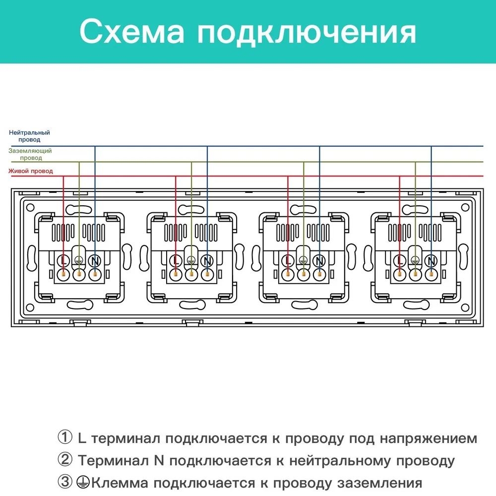 Купить Розетка электрическая 4 поста АC, зарядка 10W, стекло 299х86 мм, цвет белый в интернет-магазине Mvava.ru