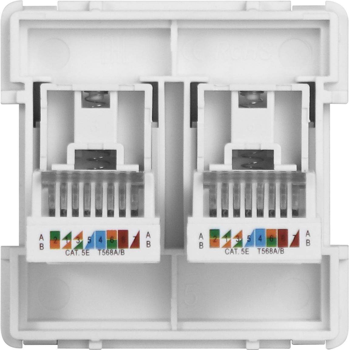 Купить Механизм розетки интернет RJ-45, DualCat5E, цвет белый в интернет-магазине Mvava.ru