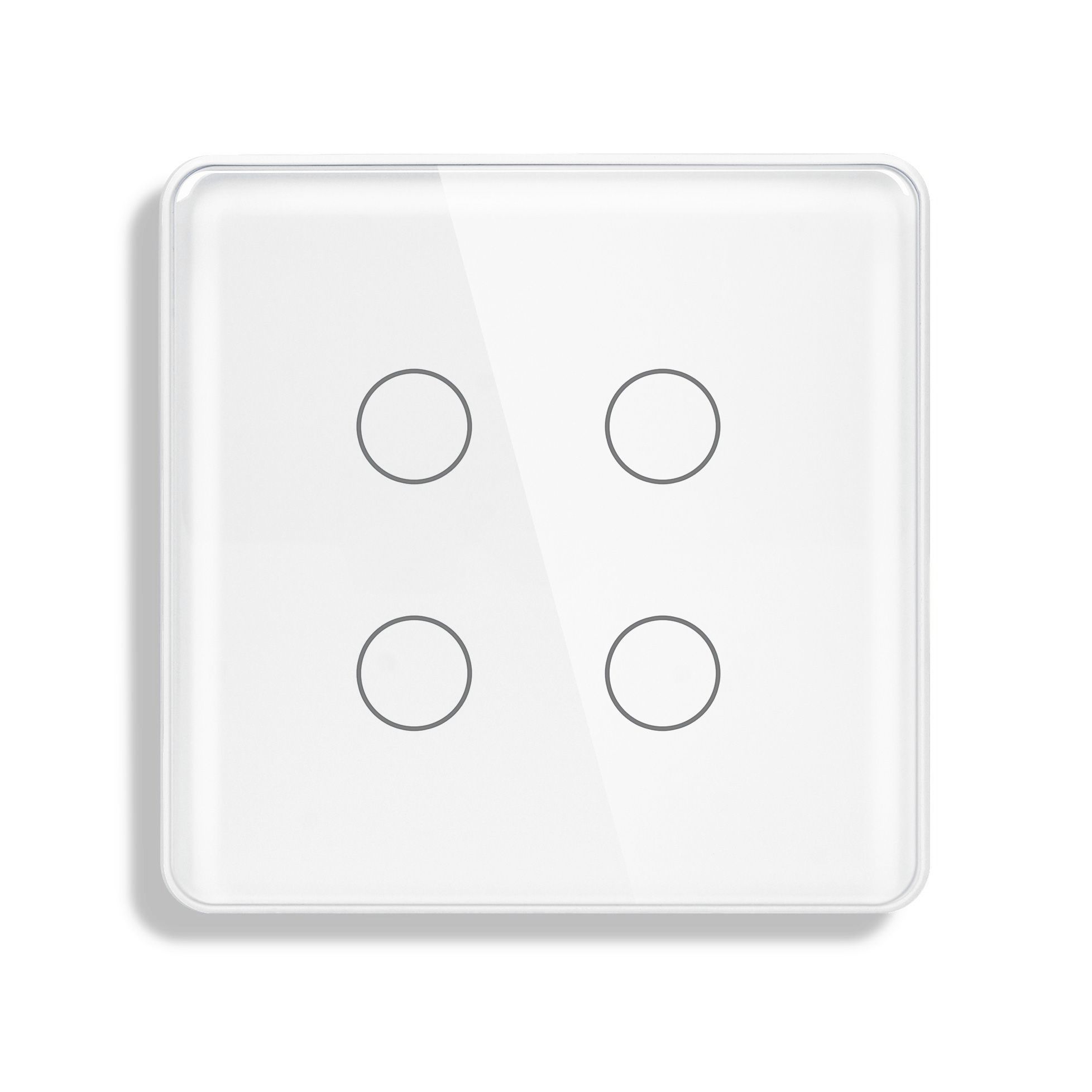 Купить Сенсорный выключатель WiFi без нуля 4кл. 1пост (4G) стекло 2.5D 86x86мм цвет белый в интернет-магазине Mvava.ru