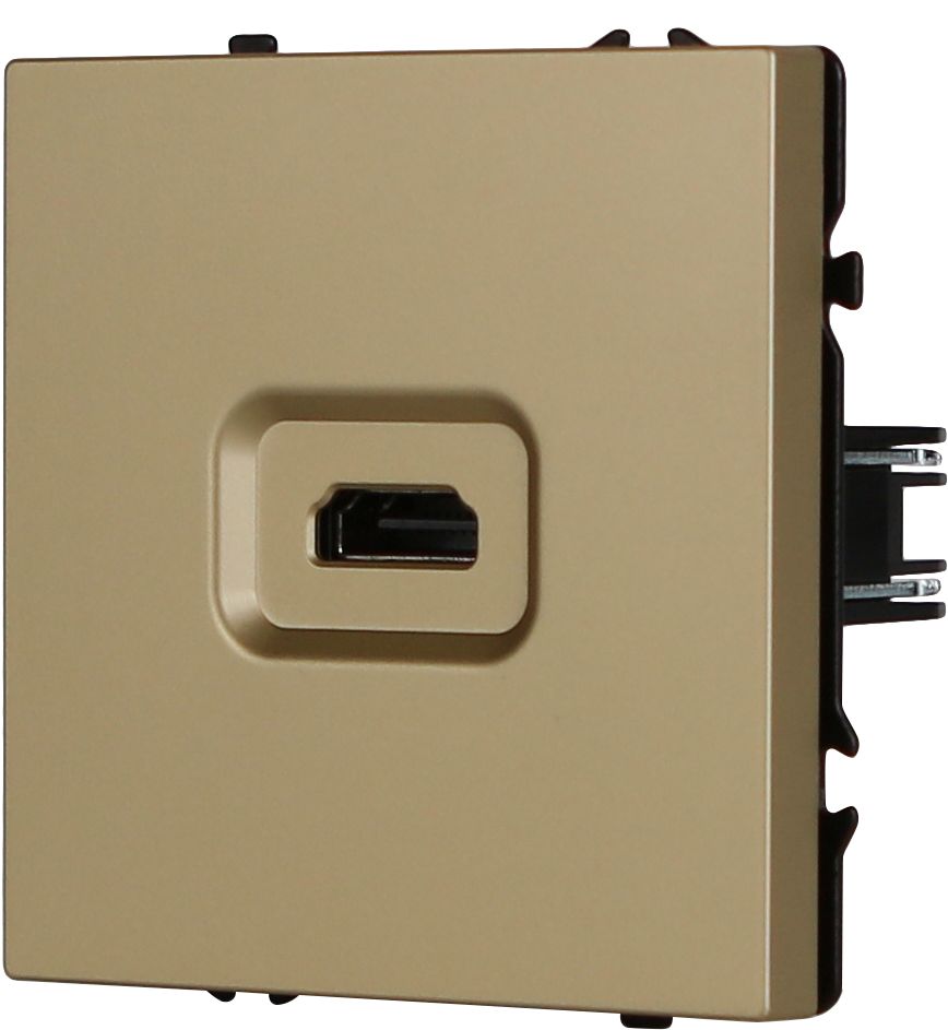 Механизм розетки echo, HDMI (без рамки) цвет золотой MVAVA