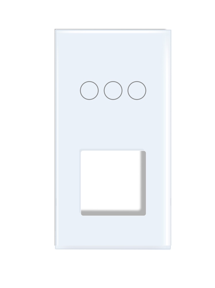 Купить Рамка комби вертикальная 2 поста (3G+1F) 157*86мм, стекло, цвет белый в интернет-магазине Mvava.ru