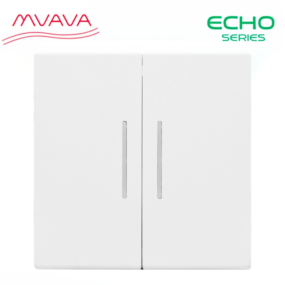 Купить Выключатель echo с подсветкой, 2 клавиши, (без рамки) цвет белый в интернет-магазине Mvava.ru
