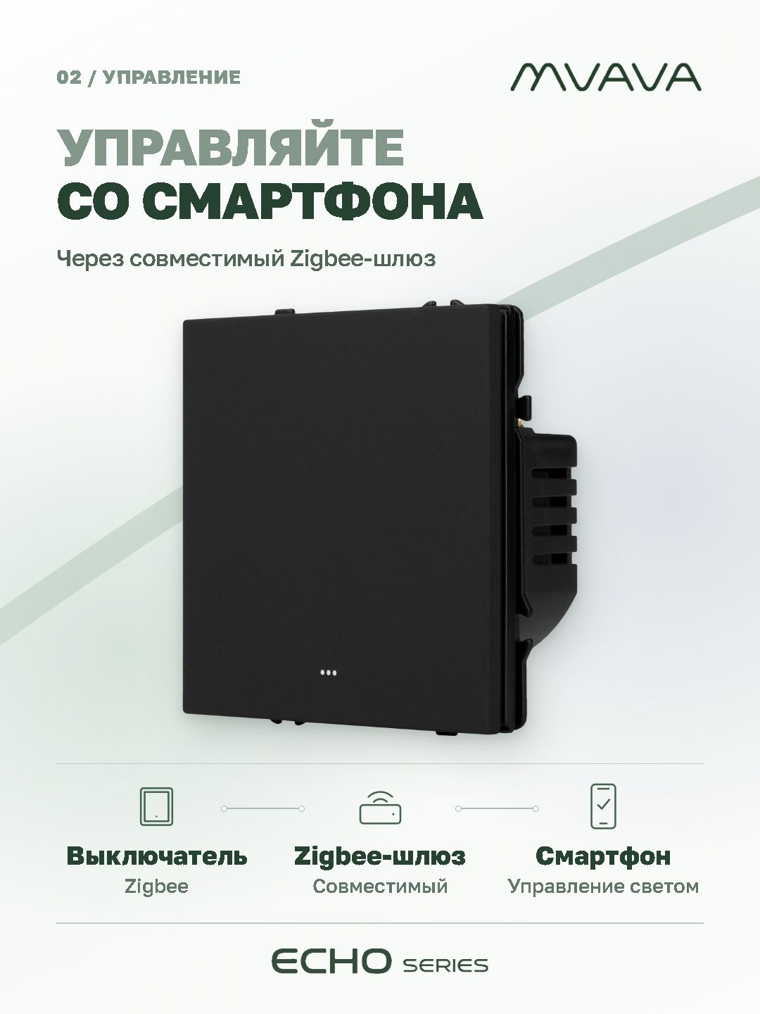Купить Выключатель ZigBee Echo Smart Алиса, нажимной, 1 клавиша, с нулем, без рамки, черный в интернет-магазине Mvava.ru