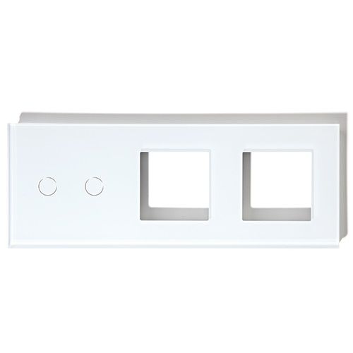 Купить Рамка комби 3 поста (2G+2F) 228*86мм, стекло 2.5D, цвет белый в интернет-магазине Mvava.ru