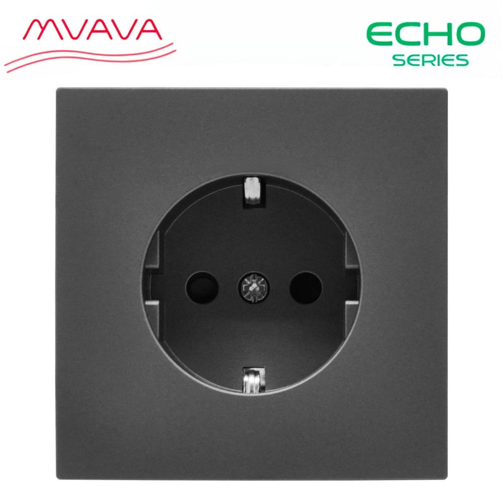 Купить Механизм розетки echo (без рамки) 16А, цвет серый в интернет-магазине Mvava.ru
