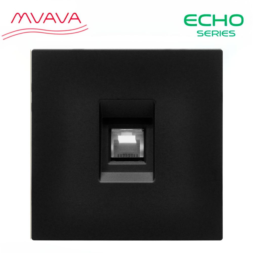 Купить Розетка echo CAT6 (без рамки), цвет черный в интернет-магазине Mvava.ru