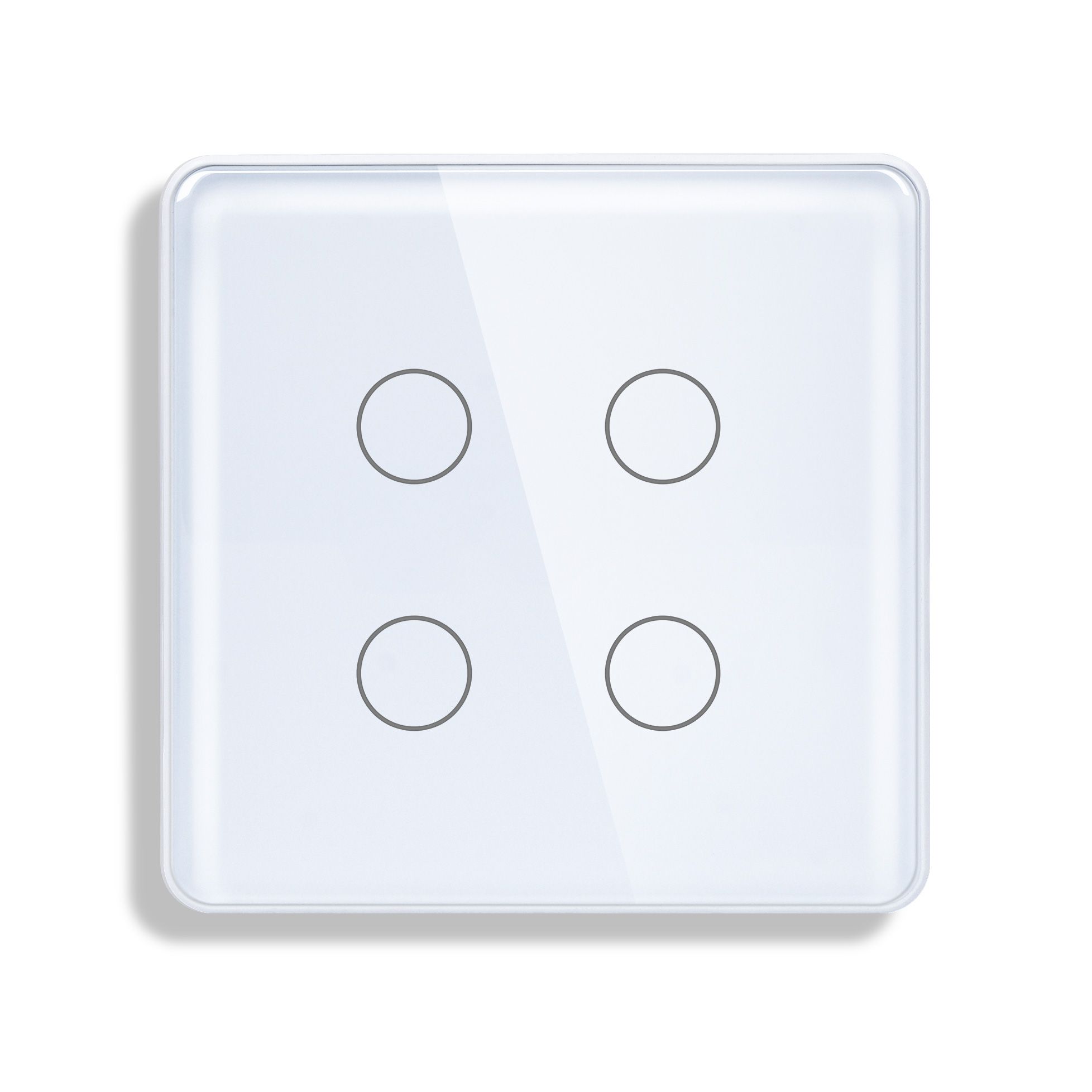 Купить Cенсорный Wi-Fi выключатель с Алисой, 4 клавиши 1 пост, (4G) стекло 2.5D 86х86мм цвет белый в интернет-магазине Mvava.ru