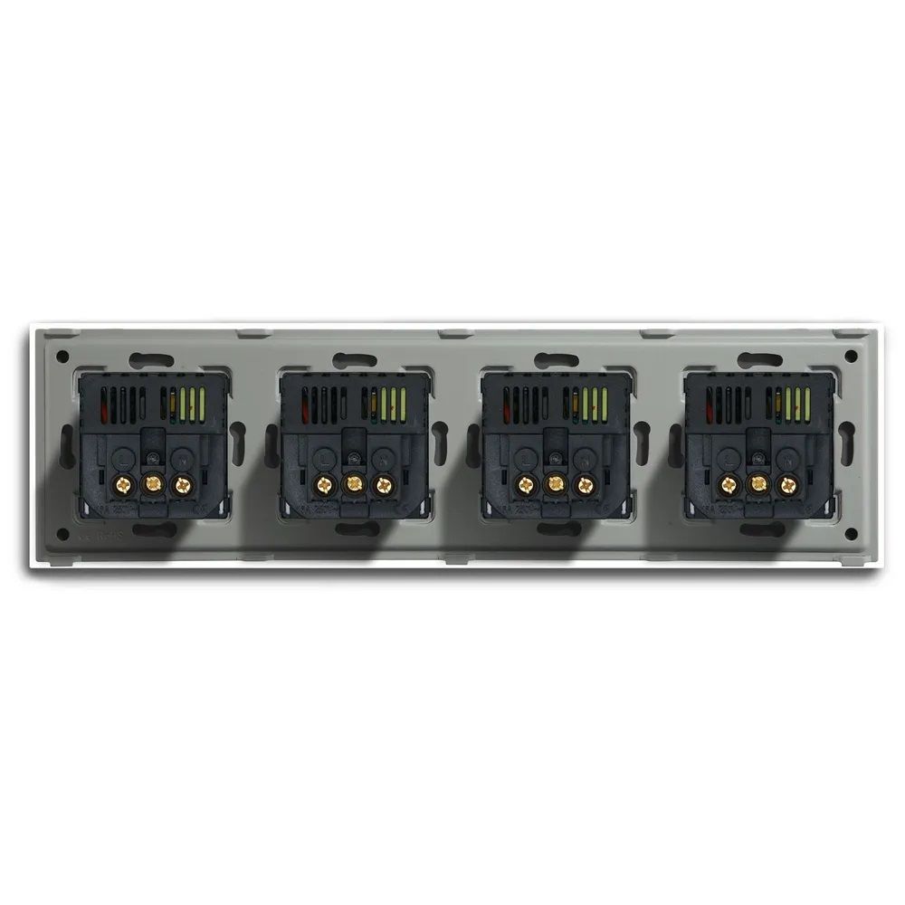 Купить Розетка электрическая 4 поста АC, зарядка 10W, стекло 299х86 мм, цвет черный в интернет-магазине Mvava.ru