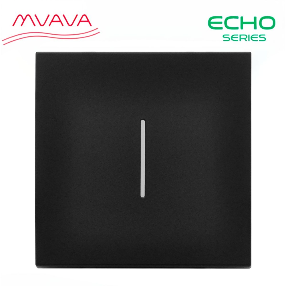 Купить Выключатель echo проходной c подсветкой, 1 клавиша, (без рамки) цвет черный в интернет-магазине Mvava.ru