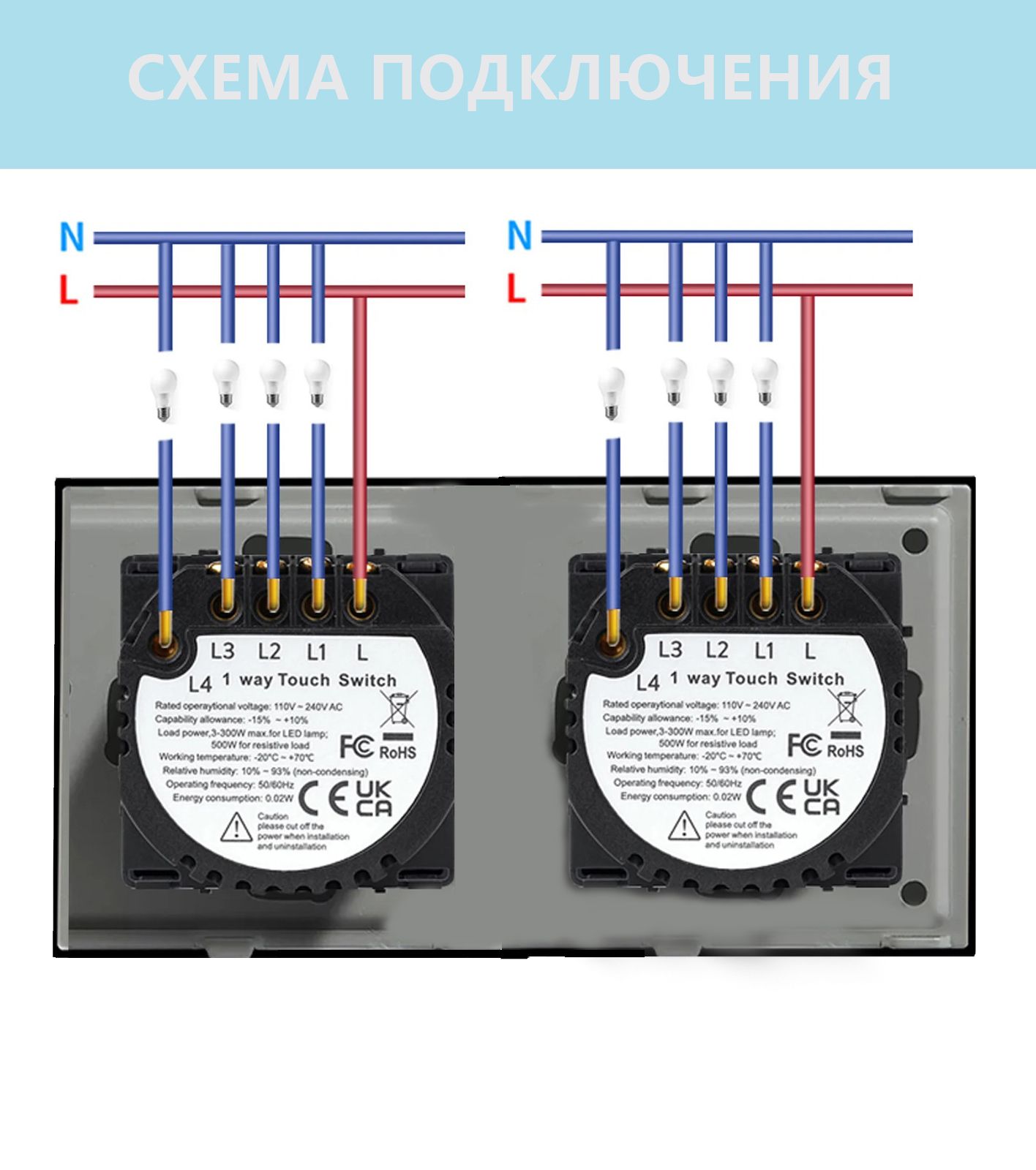 Купить Сенсорный выключатель 8 клавиш, 2 поста (4G+4G) стекло 157х86мм цвет золотой в интернет-магазине Mvava.ru