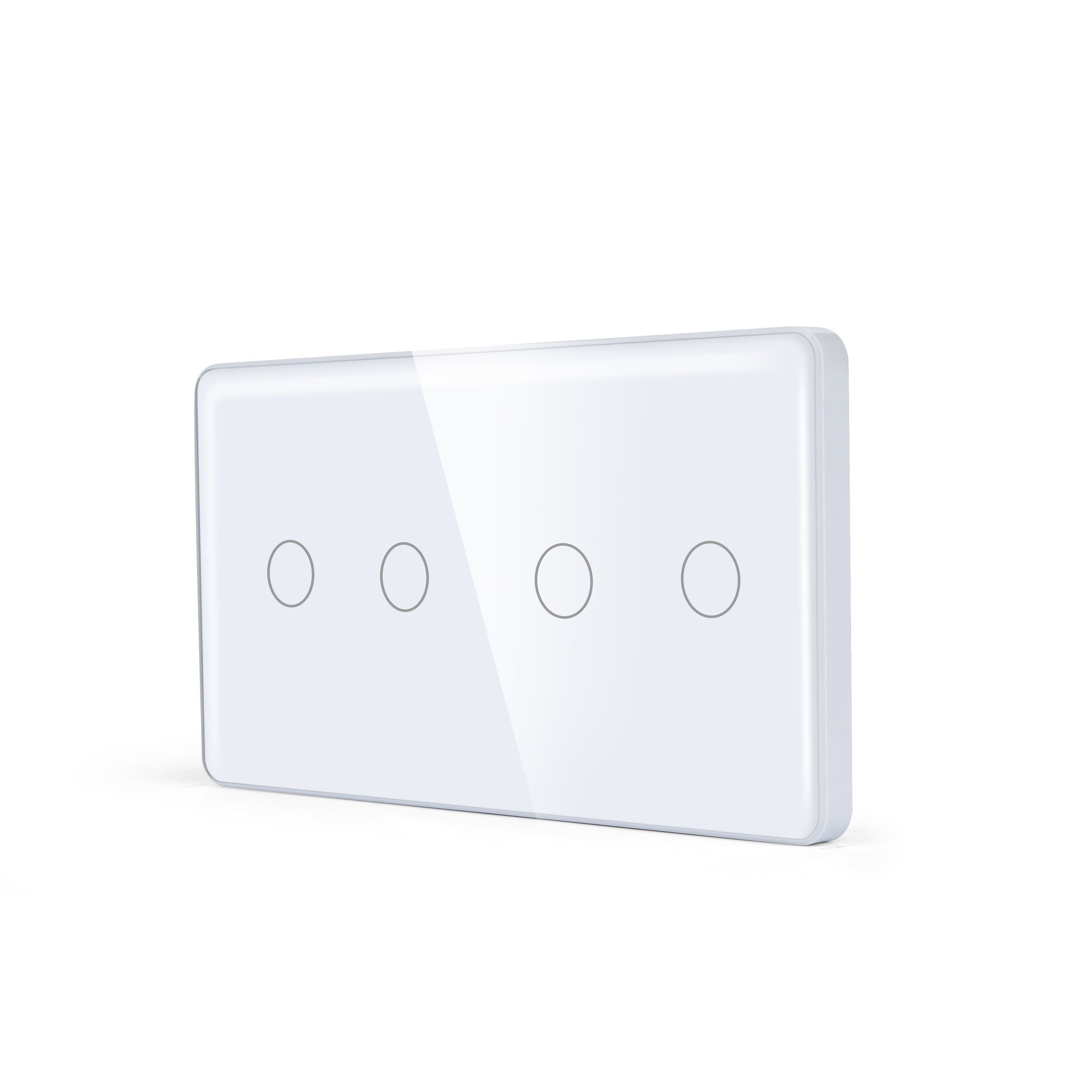Купить Сенсорный выключатель 3 клавиши, 2 поста (1G+2G) стекло 2.5D 157х86мм цвет белый в интернет-магазине Mvava.ru