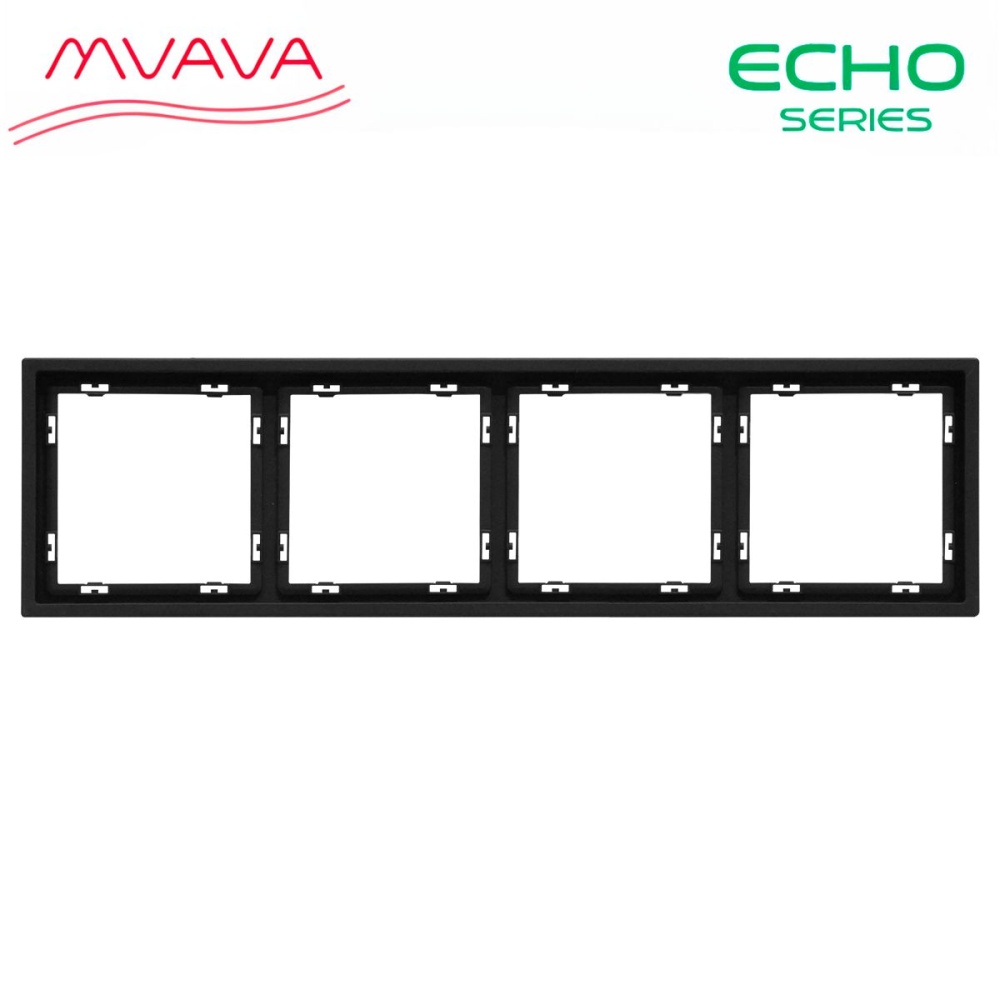 Купить Рамка 4 поста 294*81мм, серия echo, цвет черный в интернет-магазине Mvava.ru