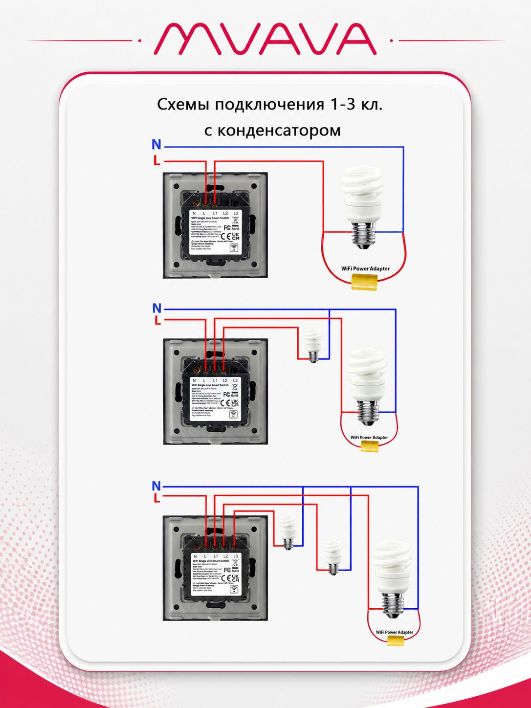 Купить Сенсорный модуль, 2 клавиши Wi-Fi (Алиса, с конденсатором, без панели) в интернет-магазине Mvava.ru