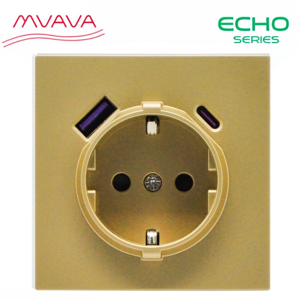 Купить Розетка echo (без рамки) с Usb AA, зарядка 10W, цвет белый в интернет-магазине Mvava.ru