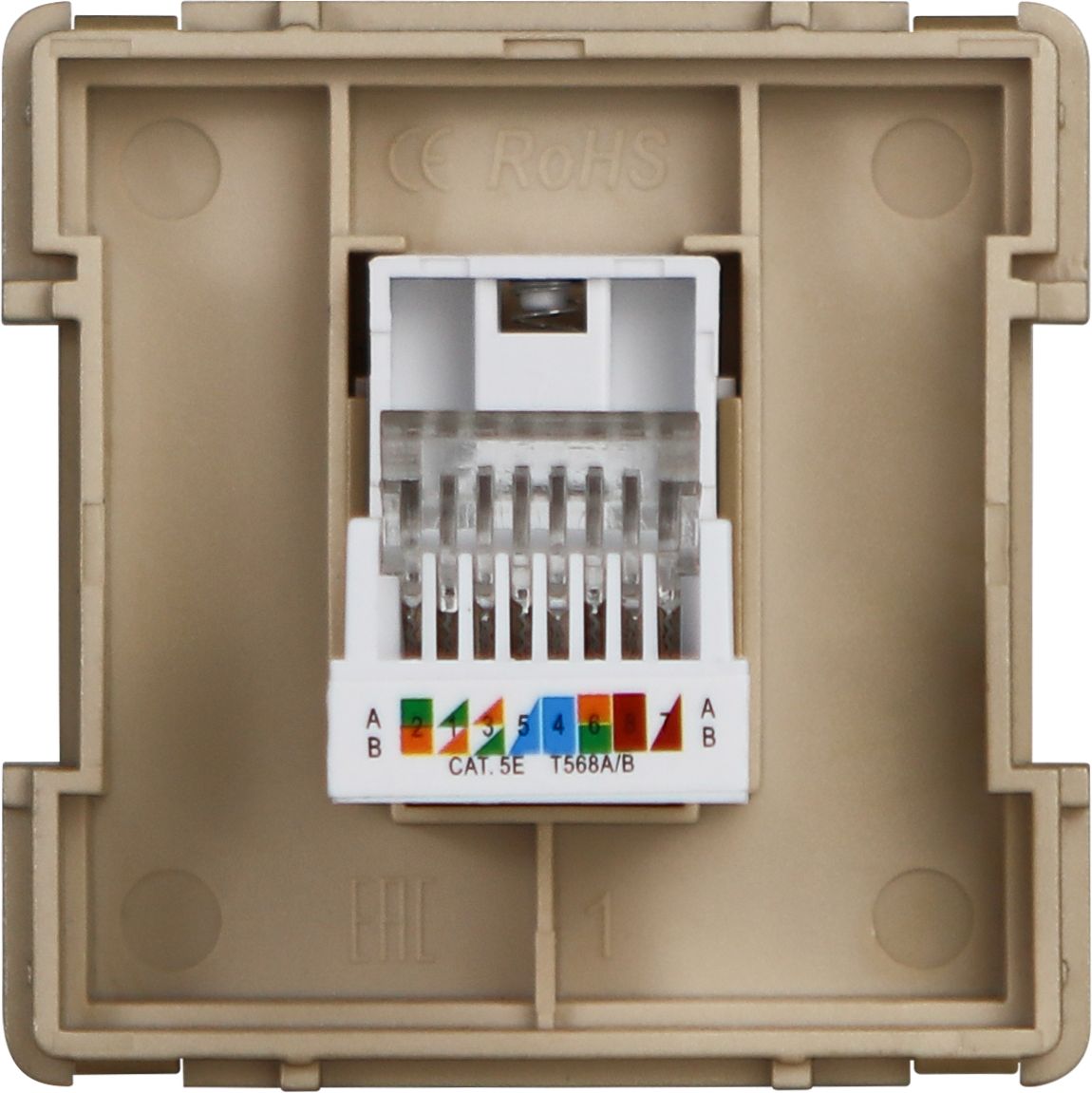 Купить Механизм розетки интернет RJ-45, CAT5e, цвет золотой в интернет-магазине Mvava.ru