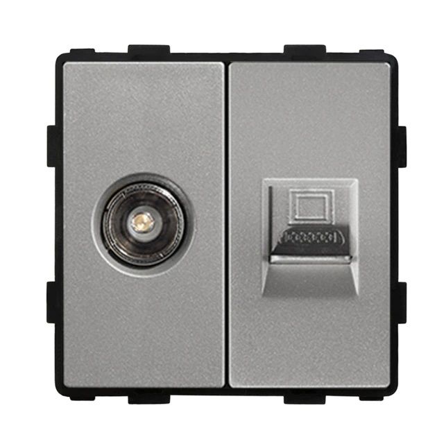 Купить Механизм розетки интернет RJ-45, Cat6/TV, цвет серый в интернет-магазине Mvava.ru