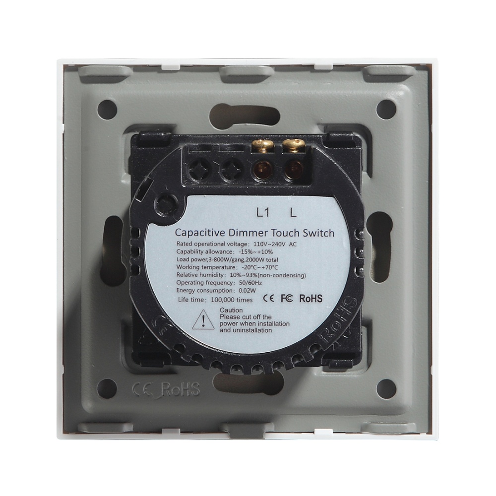 Купить Сенсорный выключатель zigbee диммер 1 клавиша 1 пост, (1G) стекло 86х86мм цвет серый в интернет-магазине Mvava.ru