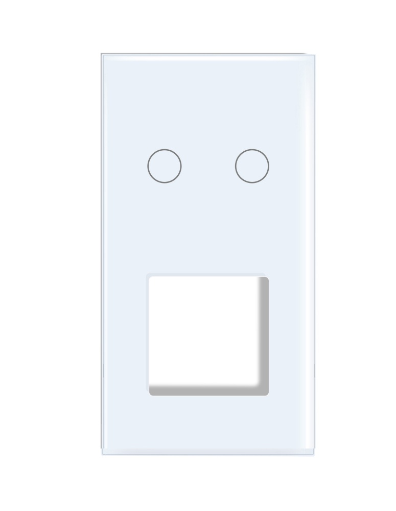 Купить Рамка комби вертикальная 2 поста (2G+1F) 157*86мм, стекло, цвет белый в интернет-магазине Mvava.ru