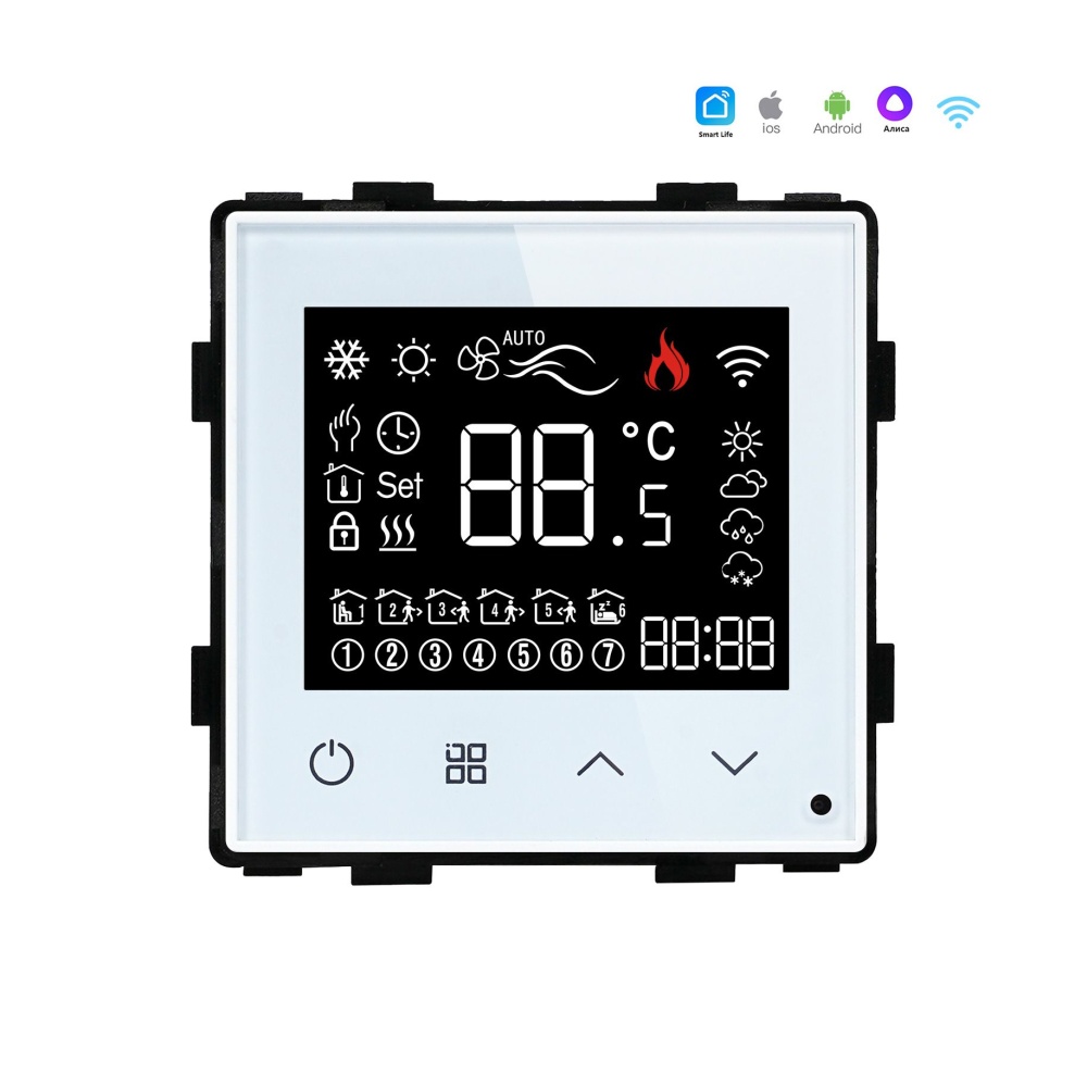 Купить Сенсорный Zigbee терморегулятор для электрического теплого пола 16А (механизм без рамки), цвет золот в интернет-магазине Mvava.ru