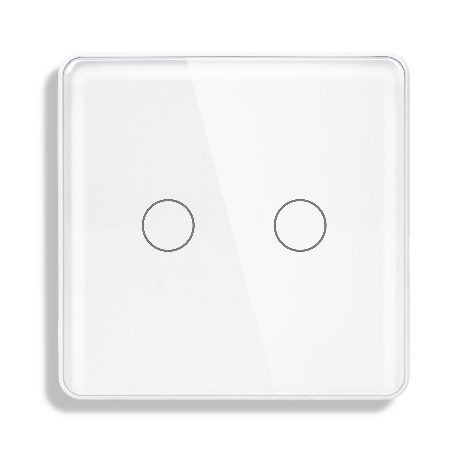 Купить Сенсорный выключатель WiFi без нуля 2кл. 1пост (2G) стекло 2.5D 86x86мм цвет белый в интернет-магазине Mvava.ru