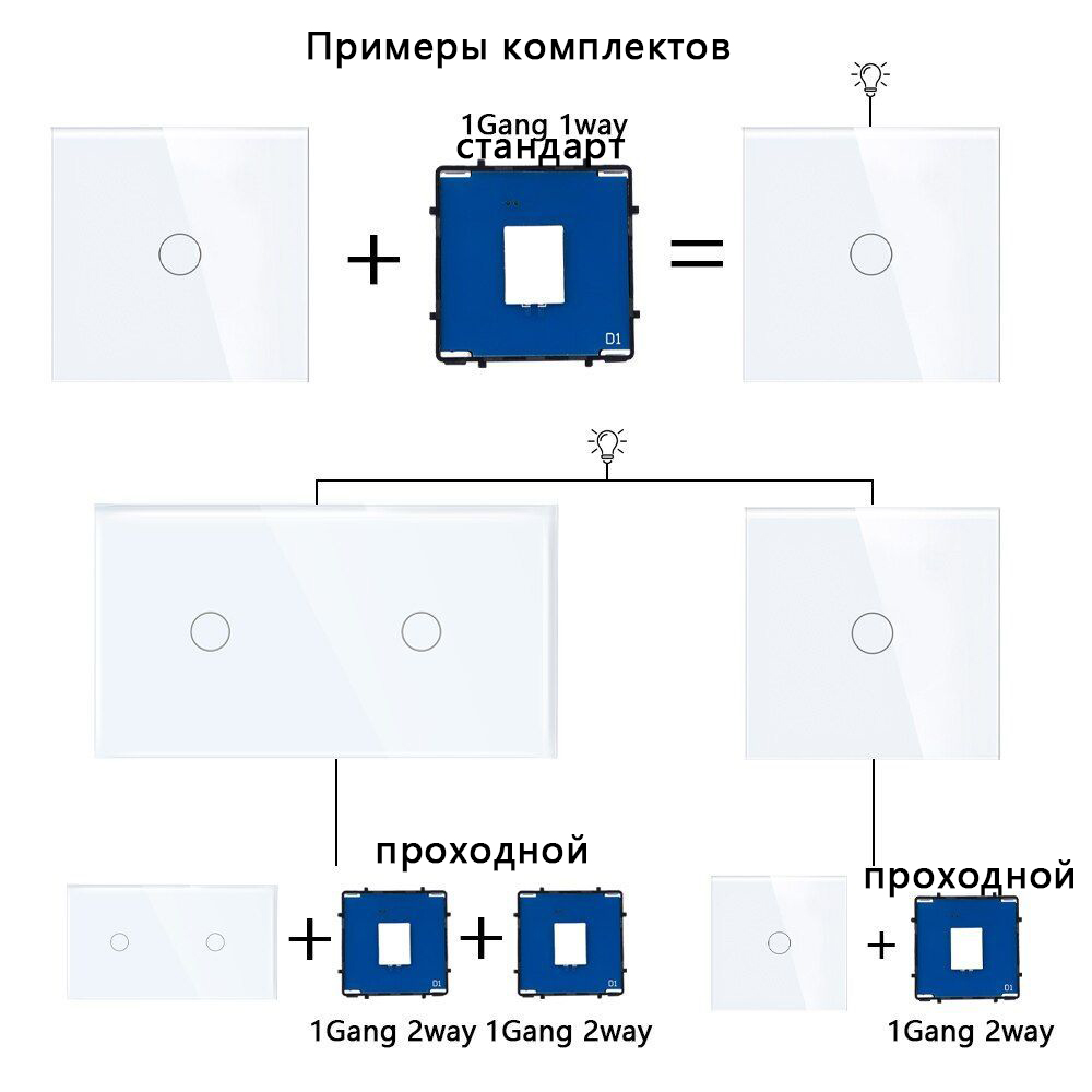 Купить Сенсорный выключатель с розеткой 3 р.1 клавиша, 4 поста (3EU+1G) стекло299х86мм цвет серый в интернет-магазине Mvava.ru