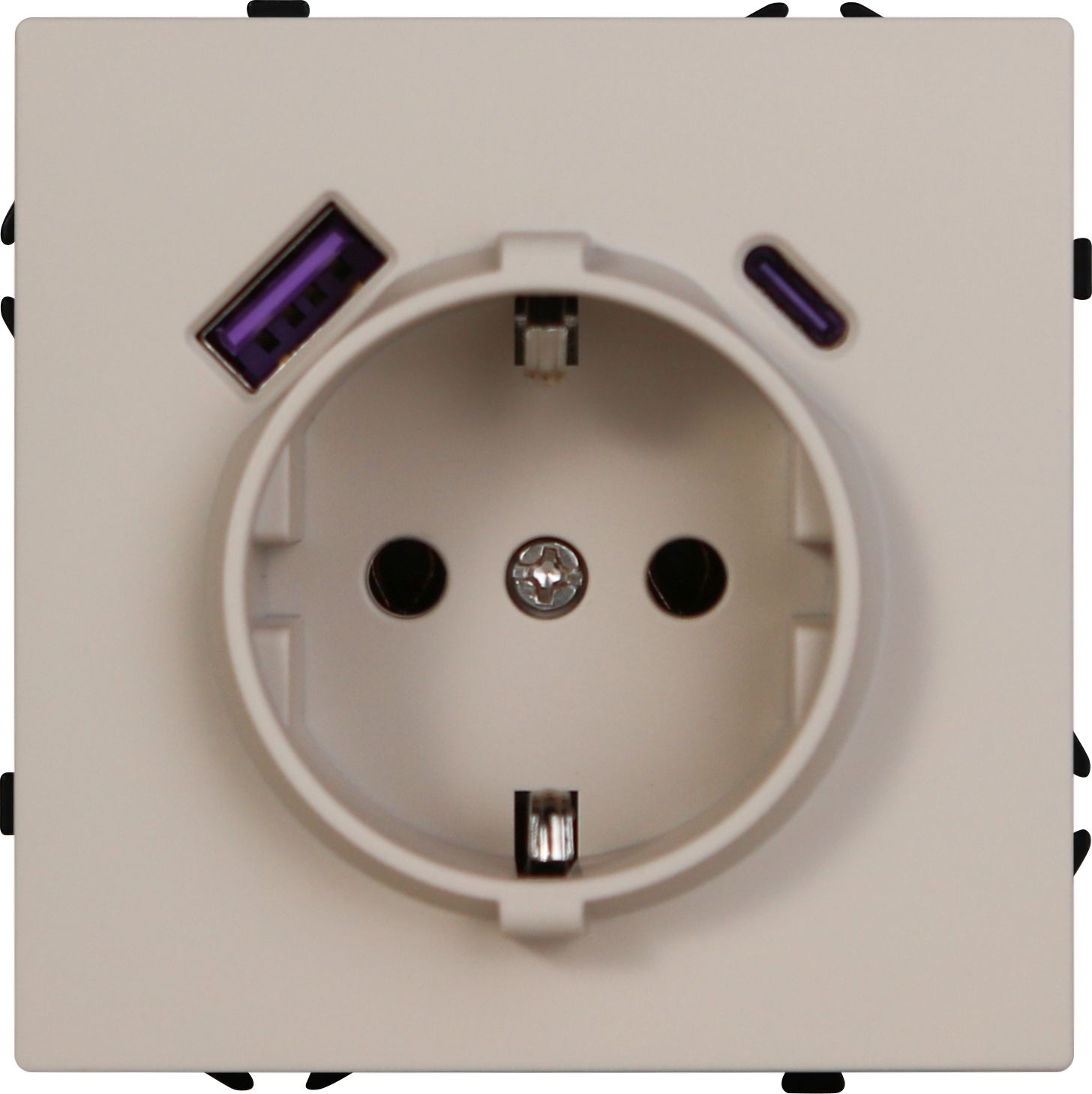 Розетка echo (без рамки) с Usb/Type-C АC, быстрая зарядка 20W, цвет кашемир MVAVA
