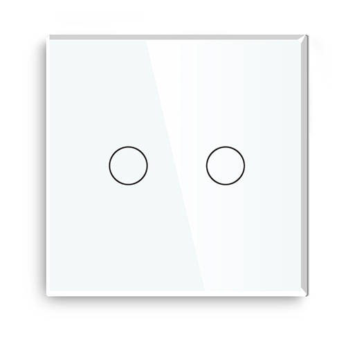 Купить Панель MVAVA, 1 пост, 2 клавиши (2К), 86×86 мм, стекло, белая в интернет-магазине Mvava.ru