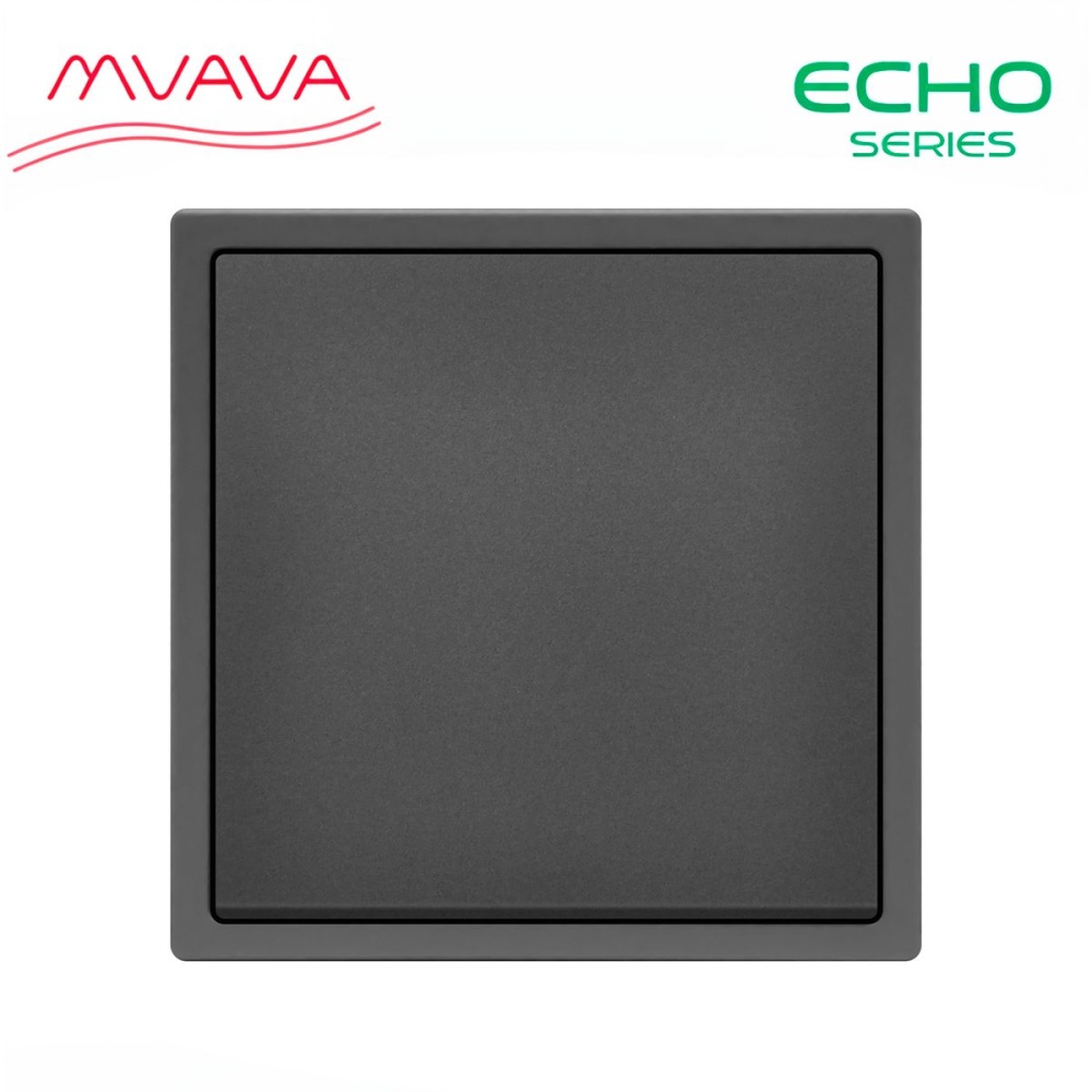 Купить Выключатель echo, 1 клавиша, 1 пост, рамка пластик 81х81мм цвет серый в интернет-магазине Mvava.ru